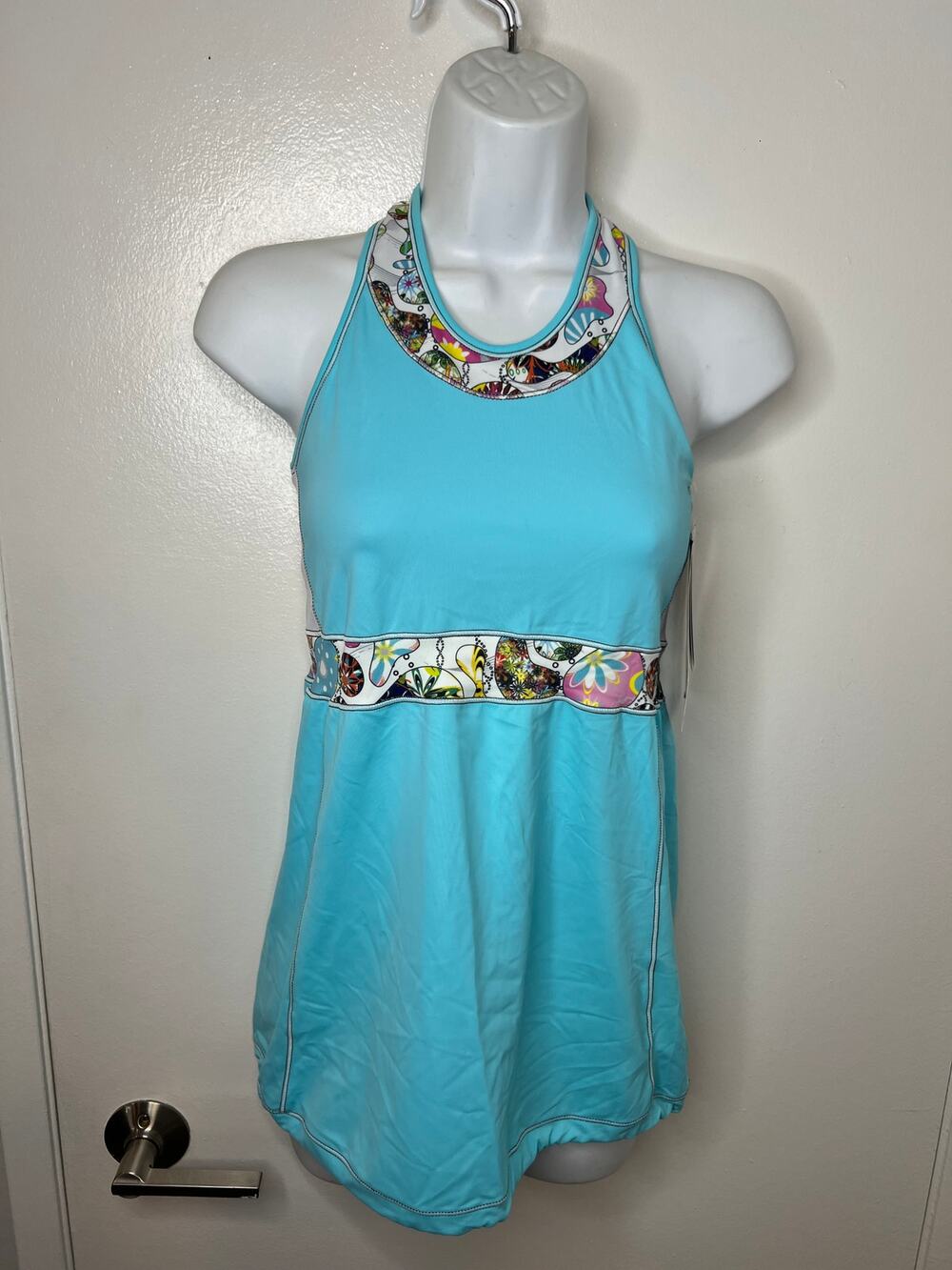DeSoto Women's Carrera Loose Fit Cooler Triathlon Top Tahitian Blue NEW~ Size M